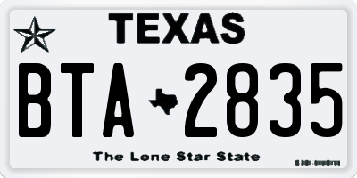 TX license plate BTA2835