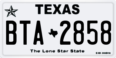 TX license plate BTA2858