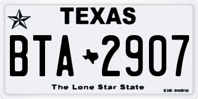 TX license plate BTA2907
