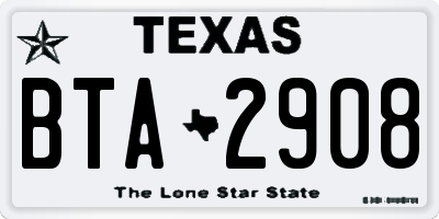 TX license plate BTA2908