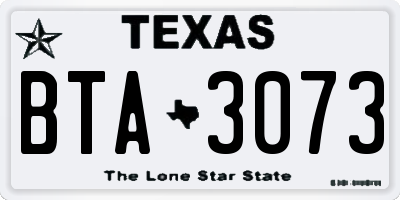TX license plate BTA3073