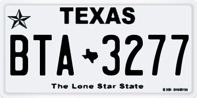 TX license plate BTA3277