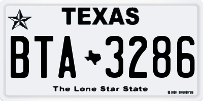 TX license plate BTA3286
