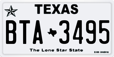 TX license plate BTA3495