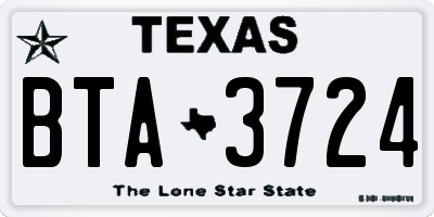 TX license plate BTA3724