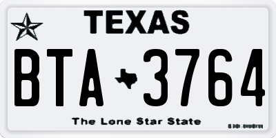 TX license plate BTA3764