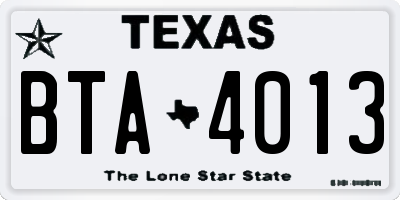 TX license plate BTA4013