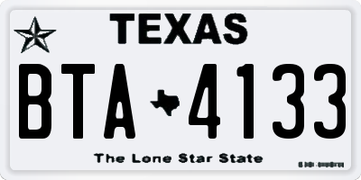 TX license plate BTA4133