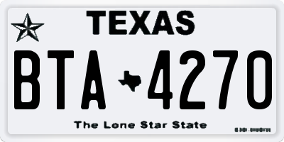 TX license plate BTA4270