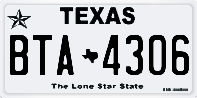 TX license plate BTA4306