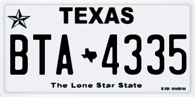 TX license plate BTA4335