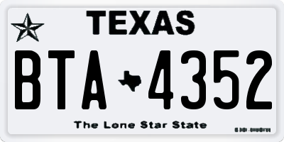 TX license plate BTA4352