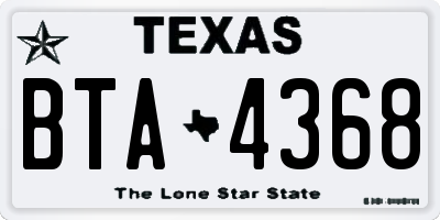 TX license plate BTA4368