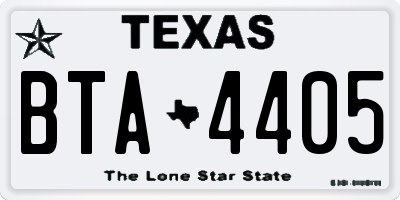 TX license plate BTA4405