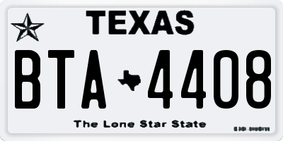 TX license plate BTA4408