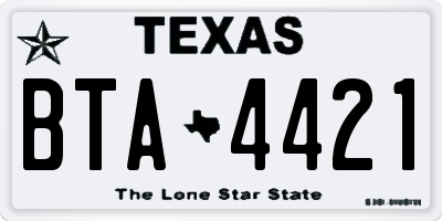 TX license plate BTA4421