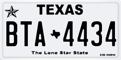 TX license plate BTA4434