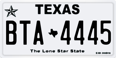 TX license plate BTA4445