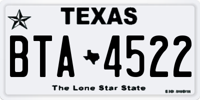 TX license plate BTA4522