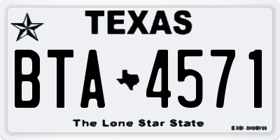 TX license plate BTA4571