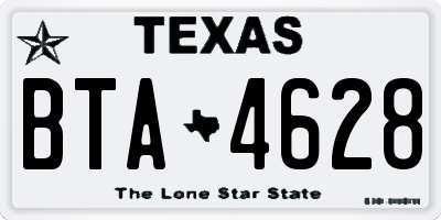 TX license plate BTA4628