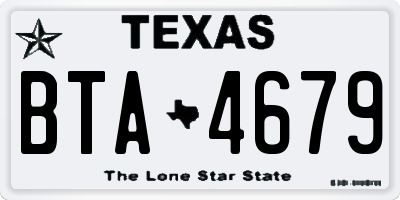TX license plate BTA4679