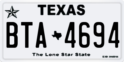 TX license plate BTA4694