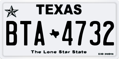 TX license plate BTA4732
