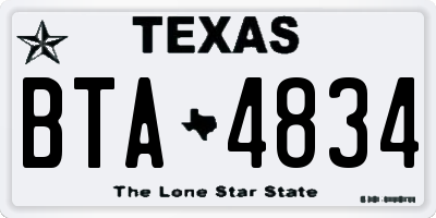 TX license plate BTA4834