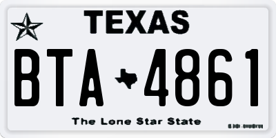 TX license plate BTA4861
