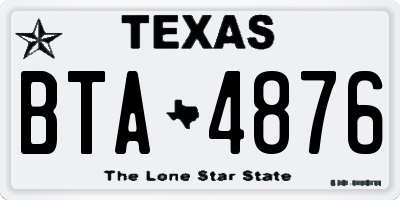 TX license plate BTA4876