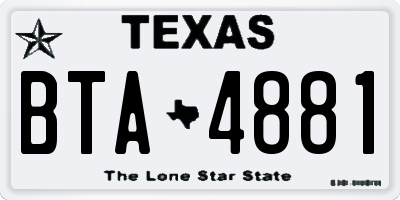TX license plate BTA4881