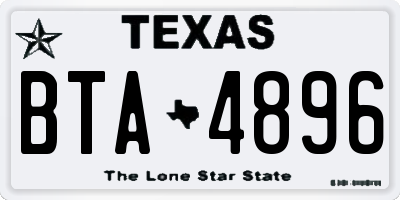 TX license plate BTA4896