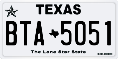 TX license plate BTA5051
