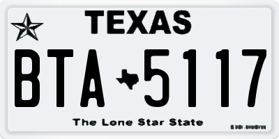 TX license plate BTA5117