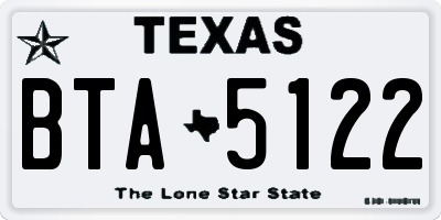 TX license plate BTA5122