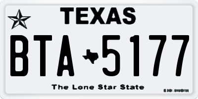TX license plate BTA5177