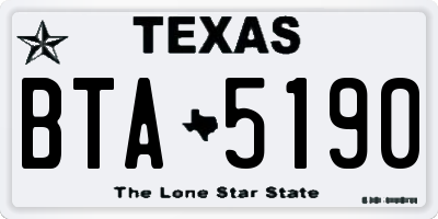 TX license plate BTA5190