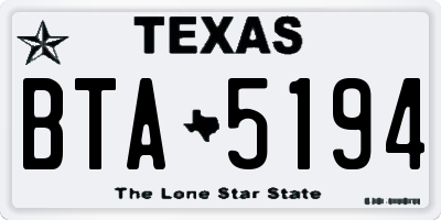 TX license plate BTA5194