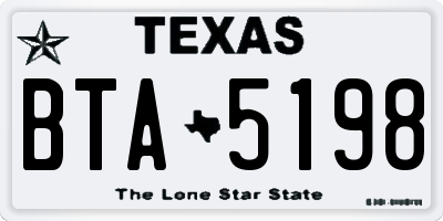 TX license plate BTA5198