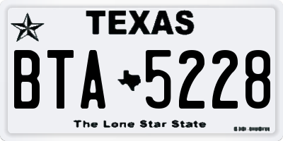 TX license plate BTA5228