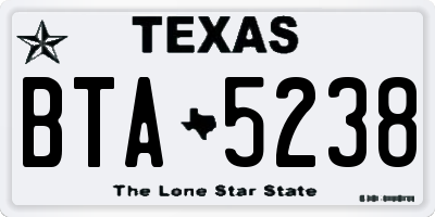 TX license plate BTA5238