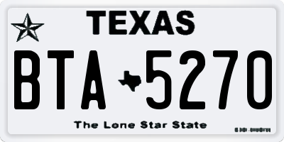 TX license plate BTA5270