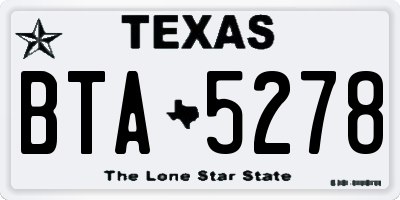 TX license plate BTA5278