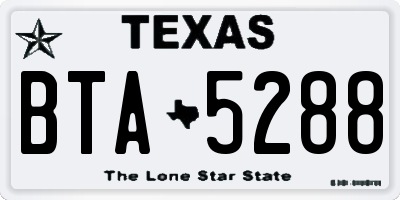 TX license plate BTA5288