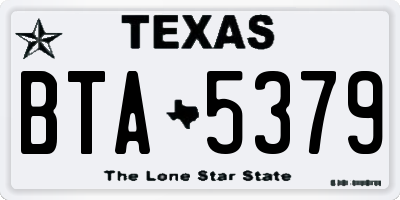 TX license plate BTA5379