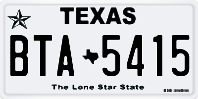TX license plate BTA5415