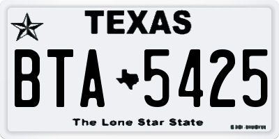 TX license plate BTA5425