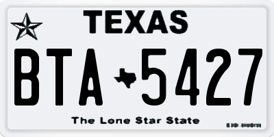 TX license plate BTA5427