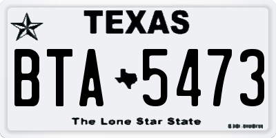 TX license plate BTA5473